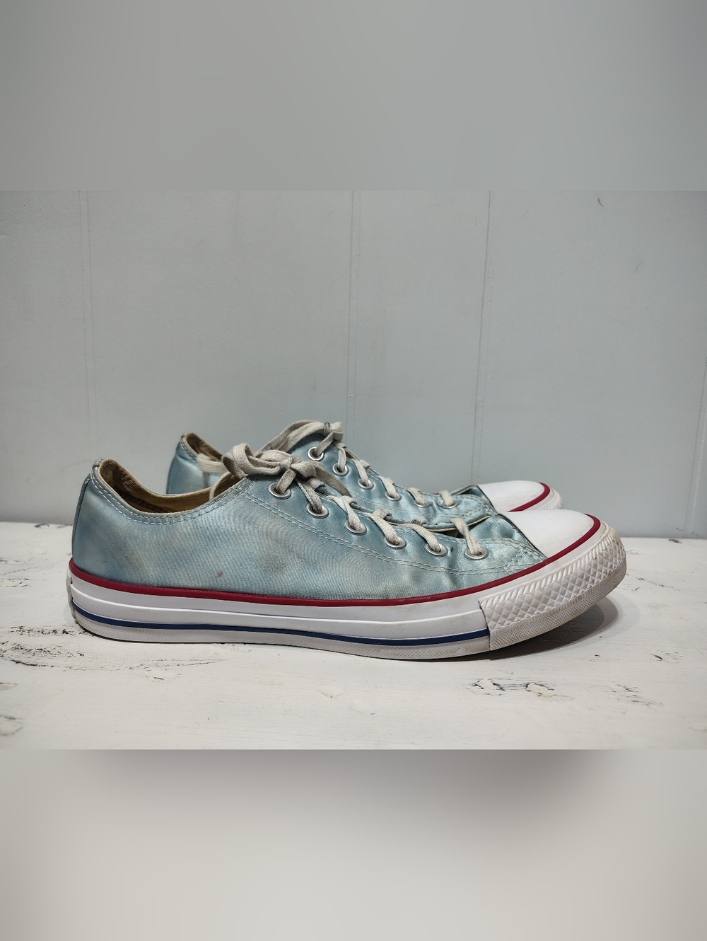 Converse Chuck Taylor All Star Satin Low Top Baby Blue Sneakers Size 9